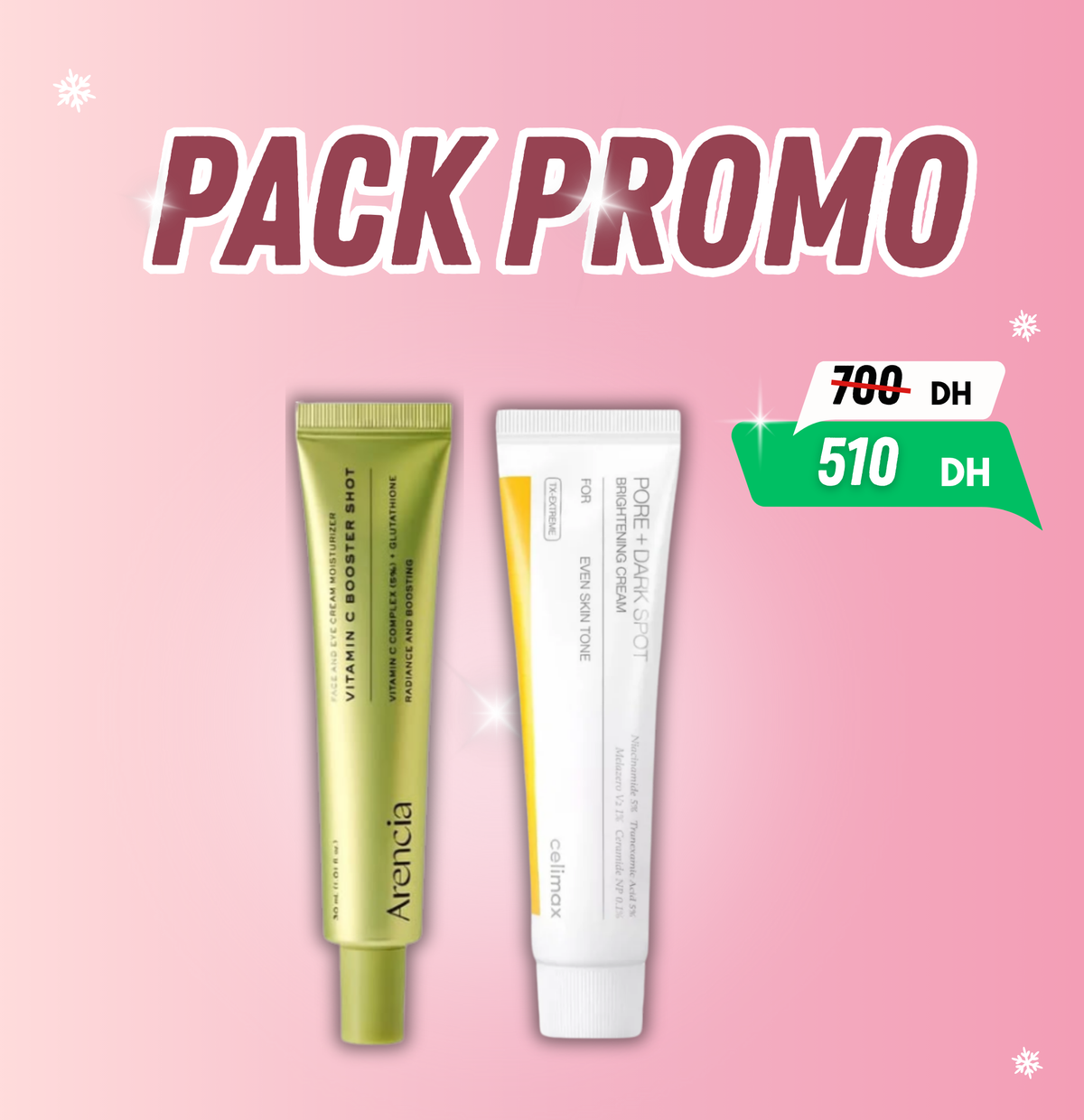 Pack arencia vitamin c avec la creme anti-taches celimax