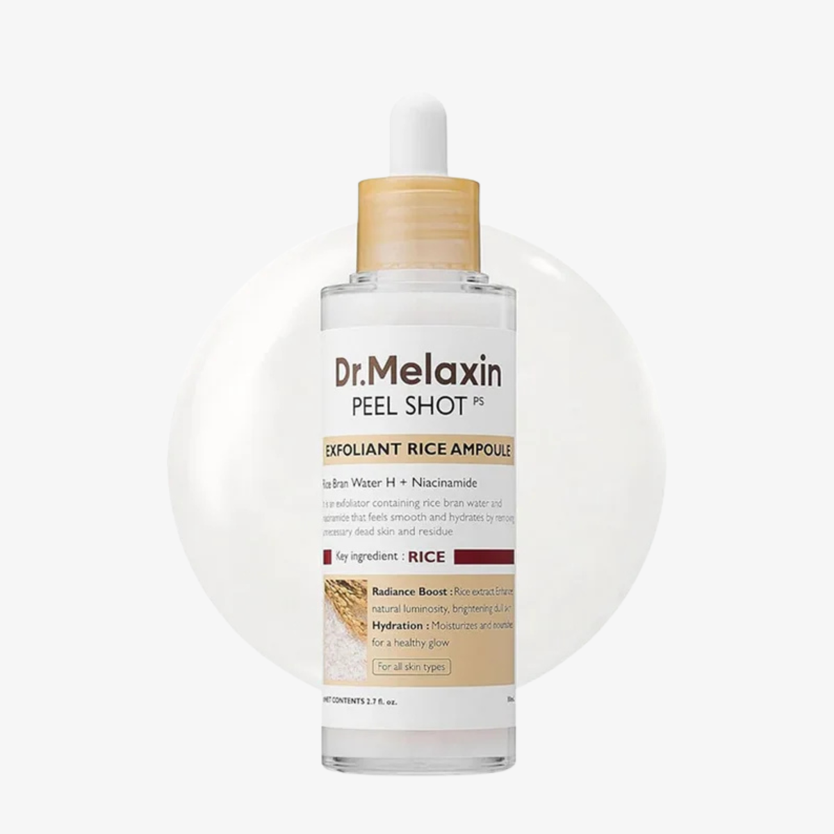 Dr.Melaxin – Peel Shot Exfoliating White Rice Ampoule – Sérum exfoliant – 80ml