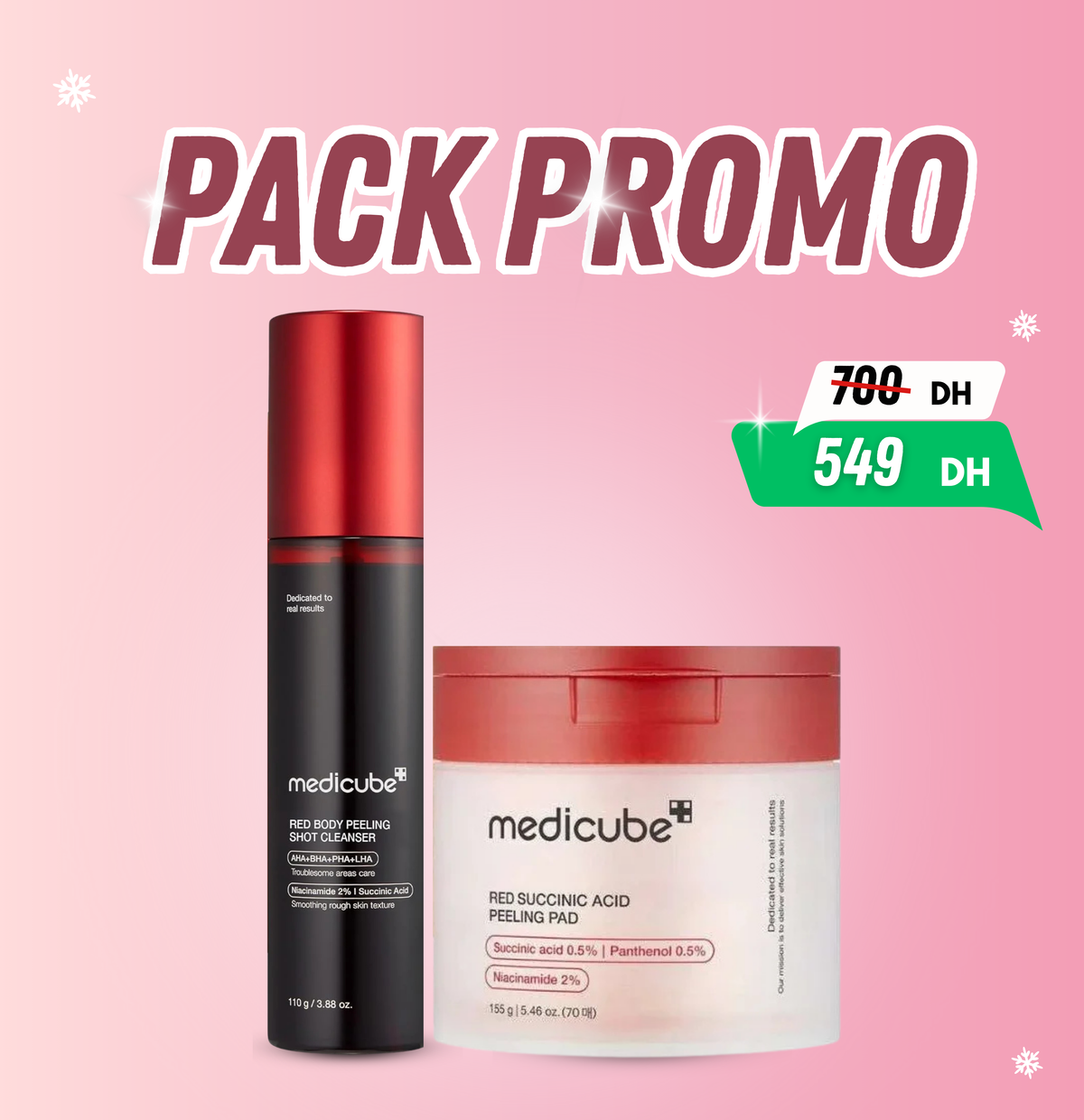Medicube – Red Exfoliation & Tone-Care Duo – Duo Exfoliant & Soin Unifiant